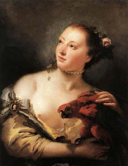 Giovanni Battista Tiepolo Woman with a Parrot